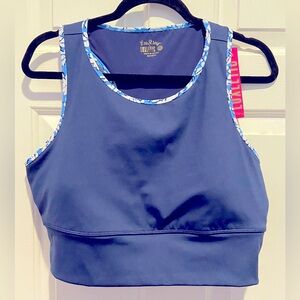 Lilly Pulitzer XLarge Bentlee Bra Top UPF 50in Low Tide Navy NWT Attached